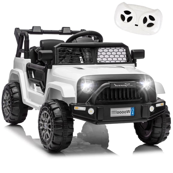 Xuanlur 12V Kids Electric Vehicles for Kids, Ride on Toys w/Parent Remote Control,USB, Music, LED Lights, Bluetooth, Gift for Boys Girls (White)