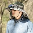 thumbnail image 3 of 1 Pcs Large Shawl Sun Hat, Neck Protector Men's Outdoor Fisherman Hat Big Wind Solar Rechargeable Fan, 3 of 8