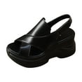 thumbnail image 2 of ATENAR Womens Sandals Comfortable Sandals Beach Wedge Shoes Black (US:7), 2 of 9