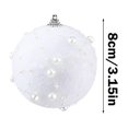 thumbnail image 3 of 6Pcs Christmas Ornaments,Plush Christmas Shaped Balls Shatterproof,Hanging Ornament for Christmas Tree Thanksgiving Wedding Party Home Birthday Decor,3.15IN,White, 3 of 9