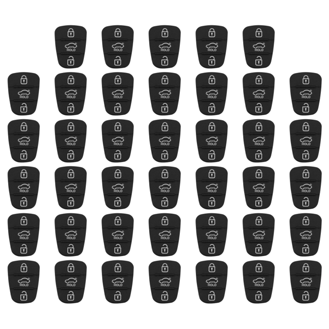 Pad Key 3 botones de goma para Hyundai Kia Flip Remote Car Shell (con letra)