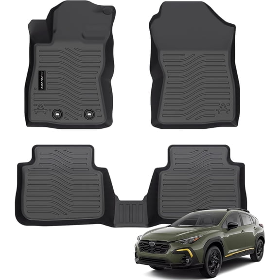 Auxko All Weather Floor Mats Fits for Subaru Crosstrek 2024 2025 2026 TPE Rubber Liners Accessoires for Subaru Crosstrek All Season Guard Odorless Anti-Slip Mats for 1st & 2nd Row