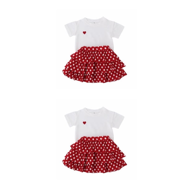 Minnieouse Banquete Boda Evento Niñas Cuello Camiseta Conjunto Verano Niños Algodón Tops Kit Ropa Regalo de cumpleaños Type3 NO3
