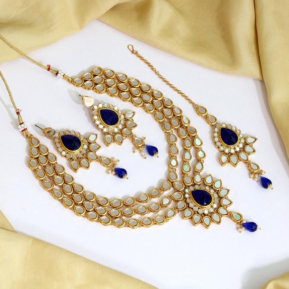 Indian Kundan Necklace Set | Indian Necklace Set With Earrings and Tikka | Necklace Set for Women | Indian Jewelry | Indian Jewellery