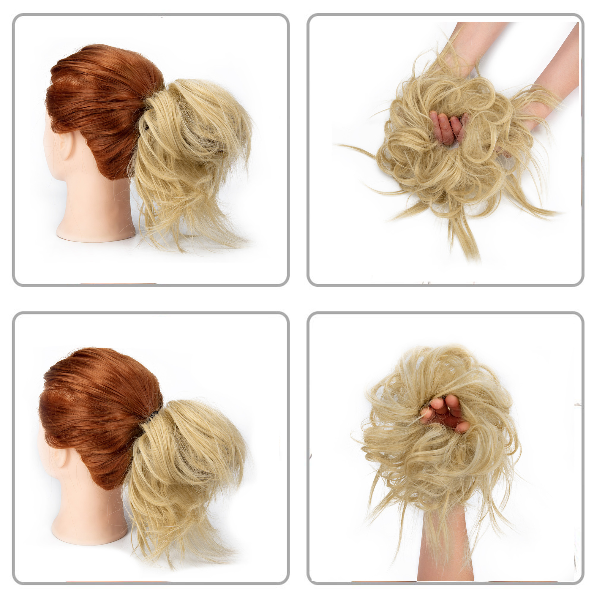 SAYFUT Curly Messy Hair Bun Extension Ponytail Hairpiece-Synthetic Chignon Hairpiece Wrap Messy Hair Bun Donut Hair Chignons Hair Piece for women ( 12 Colors,44g) - image 2 of 7