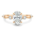 thumbnail image 2 of ESTE ORIGIN 3CT Oval Moissanite Solitaire Engagement Ring with Accent Stones & Hidden Halo in 10K Rose Gold, available in US 6.5., 2 of 6