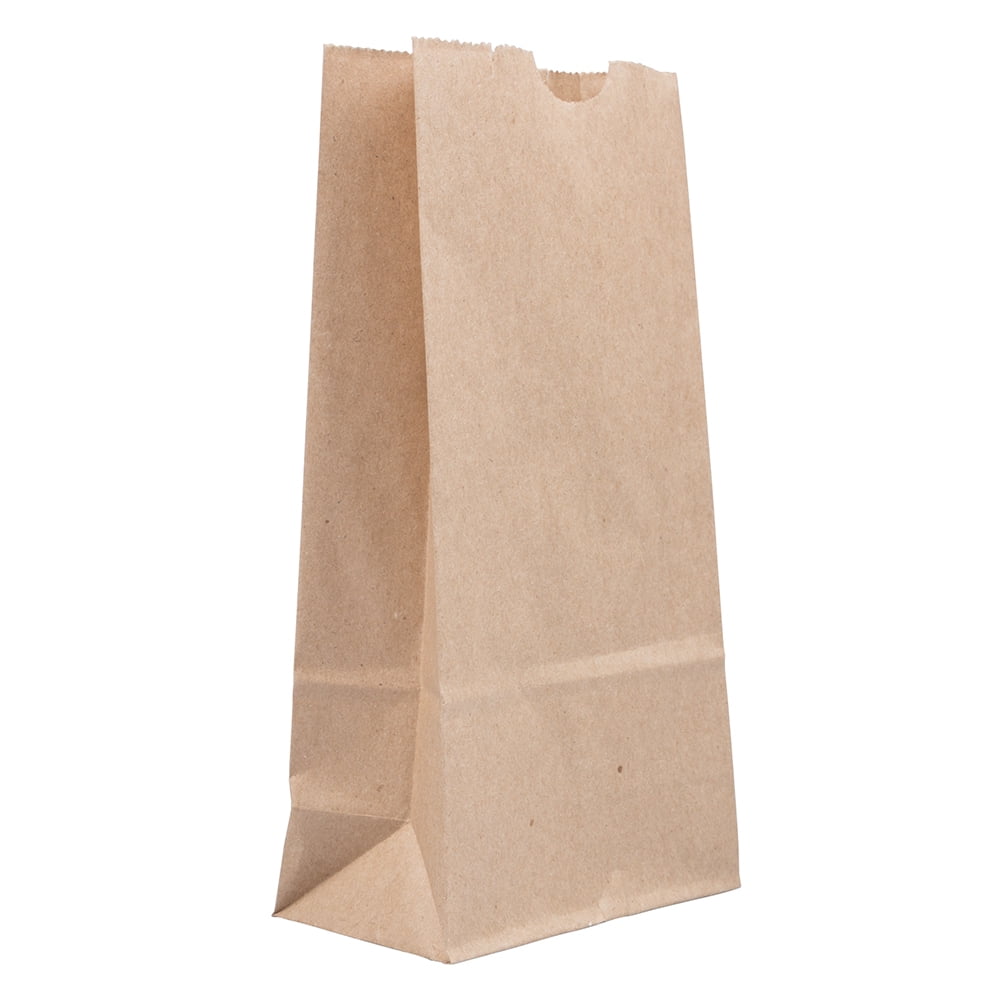 JAM Paper Kraft Lunch Bags, 4.1x8x2.3, Brown, 25/Pack, Small