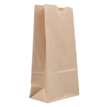 JAM Paper Kraft Lunch Bags, 4.1x8x2.3, Brown, 25/Pack, Small