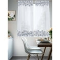 thumbnail image 4 of Blue Flower Sheer Curtains 63 Inch Length 2 Panels Set Window Treatments, Spring Modern Minimalist Country Floral Plant Rod Pocket Semi Curtains for Living Room/Bedroom/Kitchen Décor, 104"W x 63"L, 4 of 7