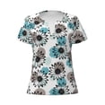 thumbnail image 2 of Uemuo Watercolor Sunflower Drawing Women's Deep V-Neck Low Cut Tops - Casual Loose Fit with Stainless Steel Loop, Soft, Breathable, Perfect for Office, Travel, and Daily Wear-XX-Large, 2 of 5