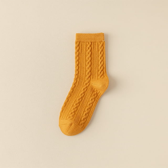 Women's Color Matching Multi Color Breathable Plush And Thick Insulation Socks Sports Socks Sock Orange
