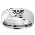 thumbnail image 2 of Tungsten Zelda Skyward Sword Crest 8mm Mirror Gray Polished Dome Men Ring, 2 of 2