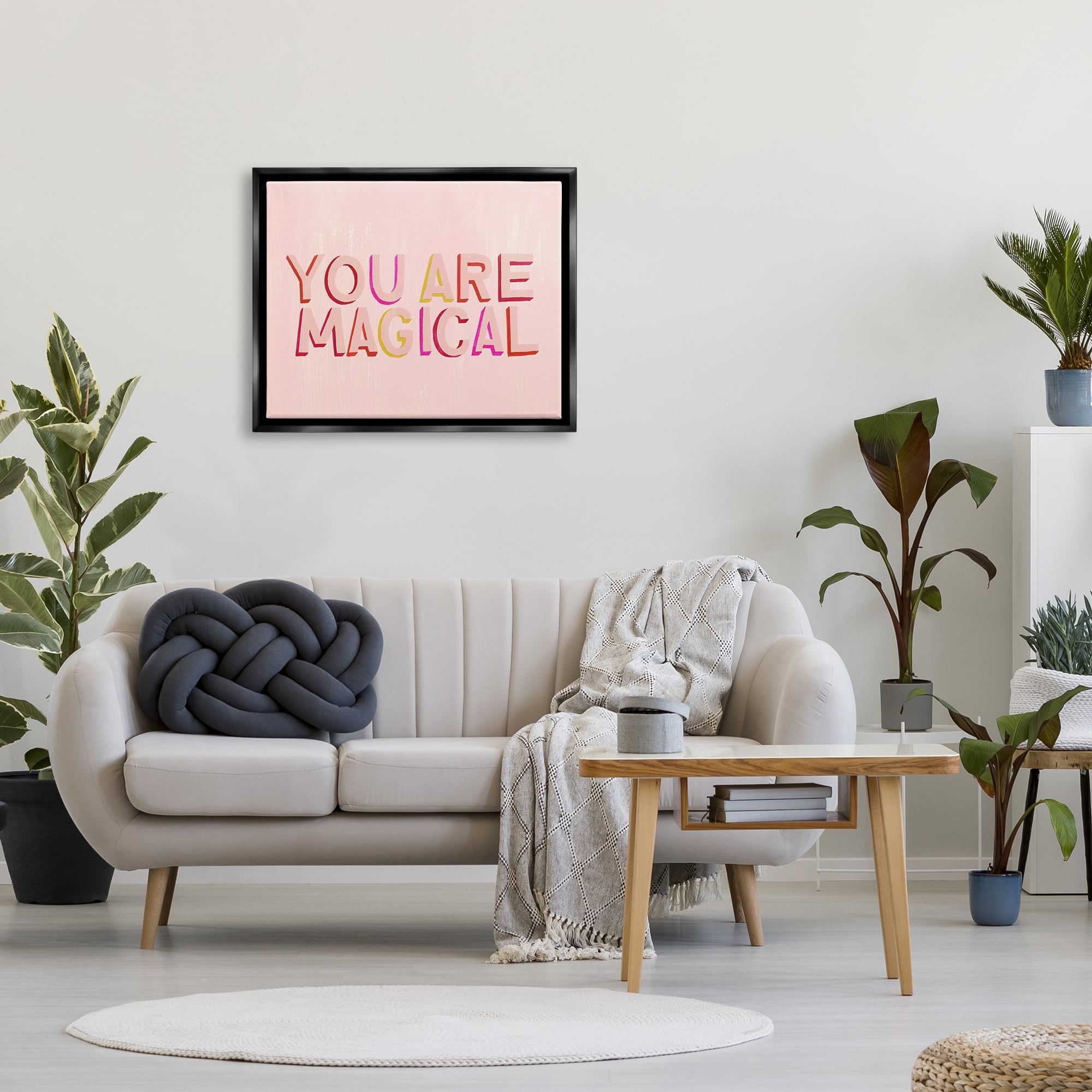 Stupell Industries You Are Magical Pink Self Esteem Inspirational Painting Black Floater Framed Art Print Wall Art