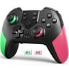 TERIOS Nintendo Switch Controller with Programmable Button Function – Wireless Gaming Controller for Switch and Switch Lite – Turbo and Vibration Function(Green/Pink)