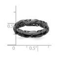 thumbnail image 2 of 925 Sterling Silver Ruthenium plating Stackable Black Plated Carved Band Size 10 Stackable Ring for Women and Men, 2 of 2