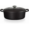 thumbnail image 2 of Le Creuset Cast Iron Signature Oval Casserole, 29cm, 29 cm, Matte Black, 2 of 6