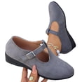 thumbnail image 4 of longantii Mary Jane Shoes for Women Slip on Dressy Ballerina Flats Shoes for Women 2026 Trendy Non-Slip Flats for School Office Walking Casual Formal Work Gray, 4 of 6