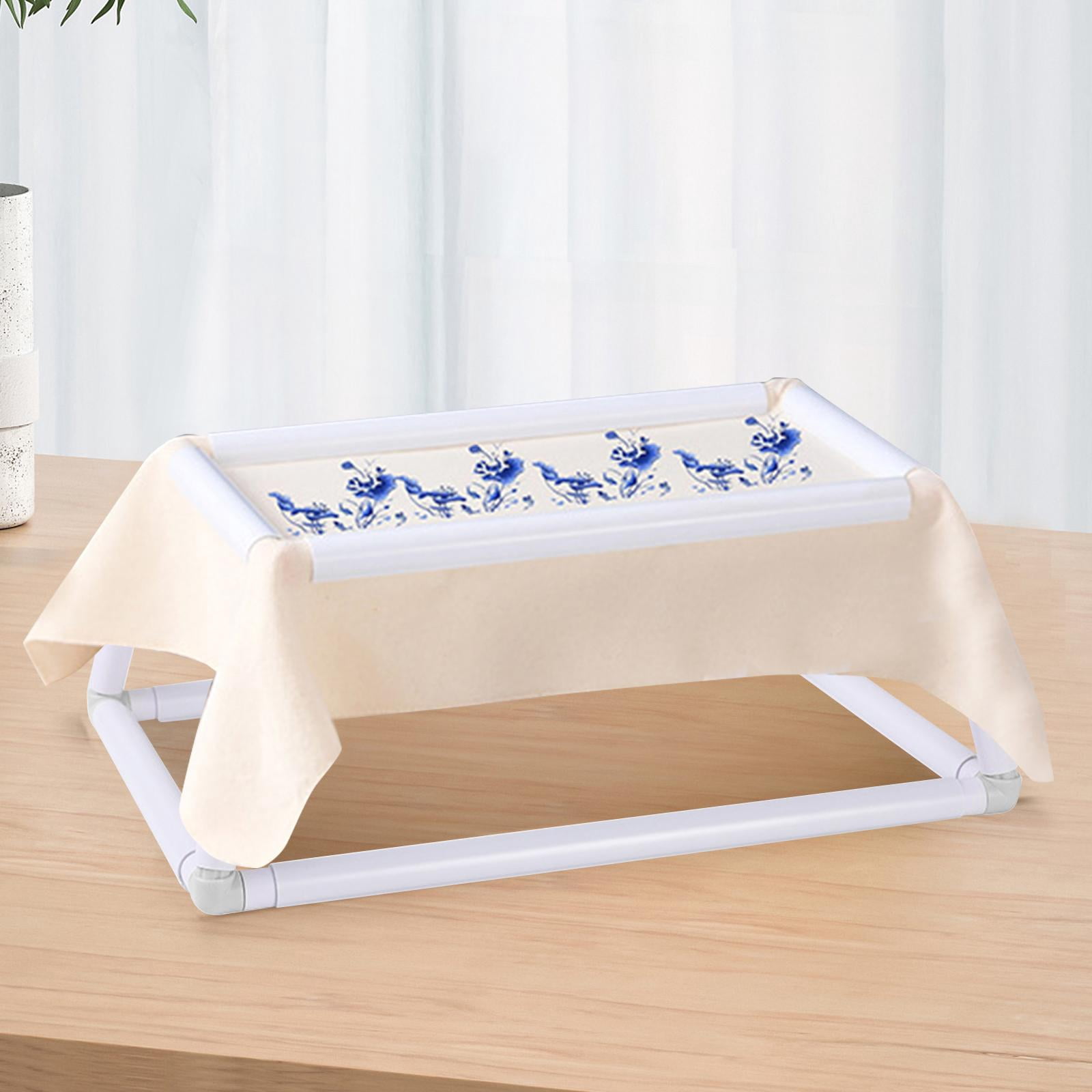 Abbraccia Cross Stitch Rack Embroidery Frame Lap Stand Hands Frees Compact DIY Sewing Combo Multifunction Embroidery Hoop Lap Stand Hoop white large
