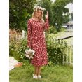 thumbnail image 5 of Ekouaer Long Sleeve Nightgowns for Women Calf Length Sleepwear Long Sleepshirts Crewneck Sleep Dress, 5 of 6