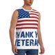 thumbnail image 2 of Fotbe Thank You Veterans Men's Camiseta sin Mangas Estampada para Hombres, Playera Casual para Gimnasio, Entrenamiento, Playa-Small, 2 of 7