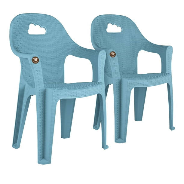 2 Sillas Rattan Nube Infantil Azul