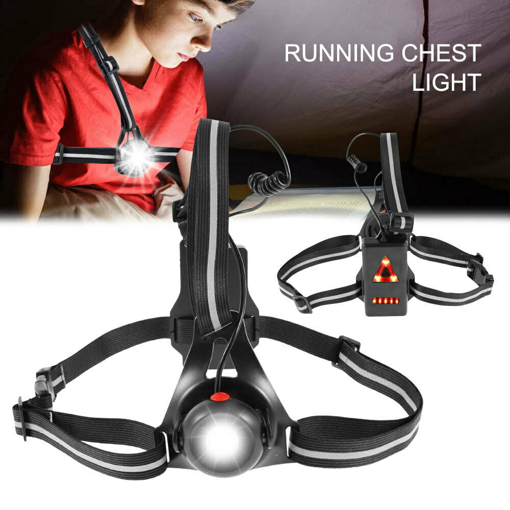 LED COB Running Chest Lamp Safety Light Walking Torch Flash Magnetic USB Charge