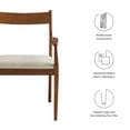 thumbnail image 3 of Modway Solara Fabric Wood Dining ArmchairsSet of 2 in Walnut Heathered Weave Beige, 3 of 10