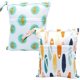 thumbnail image 1 of Wet Dry Bag Waterproof Reusable Wet Bag for Swimsuit, Travel, Beach, Pool, Bathing, Diapers, Dirty Yoga Gym Clothes Toiletries Daycare Organizer with Two Zippered Pockets (green leaf), 1 of 5