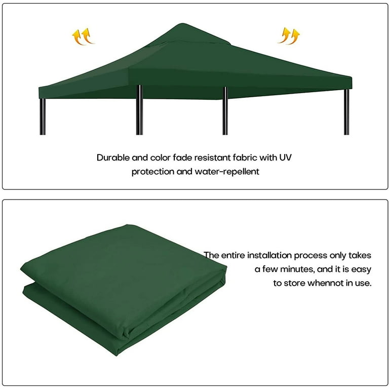 Heavy Duty 10 x10 Gazebo Canopy Replacement Cover 1 Tier Upgraded Double Layer Waterpoof Coating