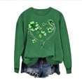 thumbnail image 2 of St. Patrick's Day Sweatshirt for Women Decorative Shamrock Heart Shape Graphic Crewneck Long Sleeve Loose Fit Soft Novelty Festive Holiday Pullover Top, 2 of 7