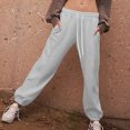 thumbnail image 2 of Joggers for Women UK High Waisted Sweatpants with Pockets and Drawstring Wide Leg Cargo Trousers Baggy Jogging Joggers Solid Colour Workout Tracksuit Bottoms Casual Lounge Active Pants, 2 of 6