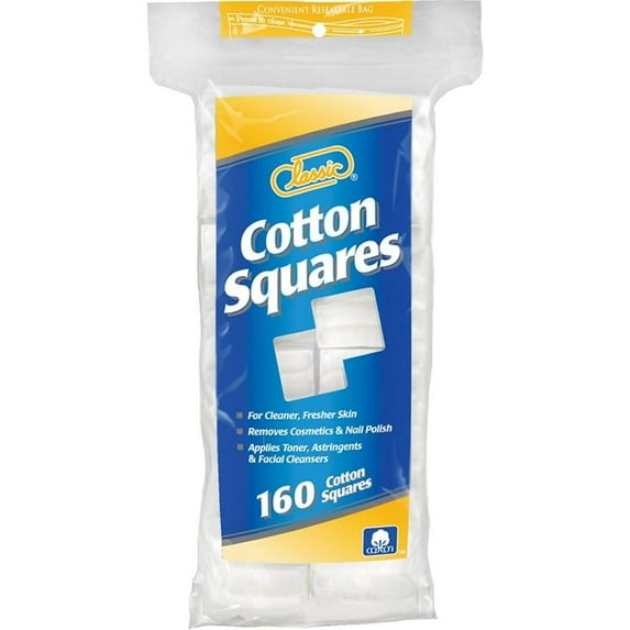 Classic Cotton Squares, 160/PK,12 packs