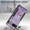 thumbnail image 3 of Nalacover For Google Pixel 7A Case Ring Holder Kickstand with Credit Card Holder, Back Flip Premium Leather Magnetic Clasp Removable Wirst Hand Strap Cover for Google Pixel 7A, Purple, 3 of 14