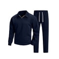 thumbnail image 3 of IhhxPro Men's Quilted Lounge Set Long Sleeve Button Detail Pajama with Pants XS-2XL, 3 of 7