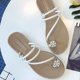thumbnail image 1 of Nuevo conjunto de zapatillas de mujer con diseño de espiga de diamante de fondo plano estilo romano para mujer Wmkox8yii nm11007, 1 of 3