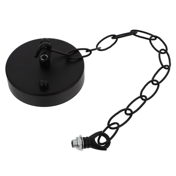 Phenofice Lot de 1 Plaque de Plafond en Métal Noir et Chaînes Longueur 18,5 Po pour Accessoire de Lampe Bricolage dans Chambre Salon Bureau