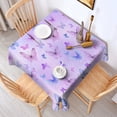 thumbnail image 2 of Purple Butterfly Pattern Square Tablecloth,Waterproof Square Table Cover,Wipeable Spillproof Washable Table Cover for Home Kitchen Party Decor 60"x60"(152x152cm), 2 of 6