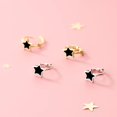 thumbnail image 5 of Solid 925 Sterling Silver Black Star Huggie Earrings Hoops for Women Teens Small Star Hoop Earrings Cartilage Helix Earrings, 5 of 7
