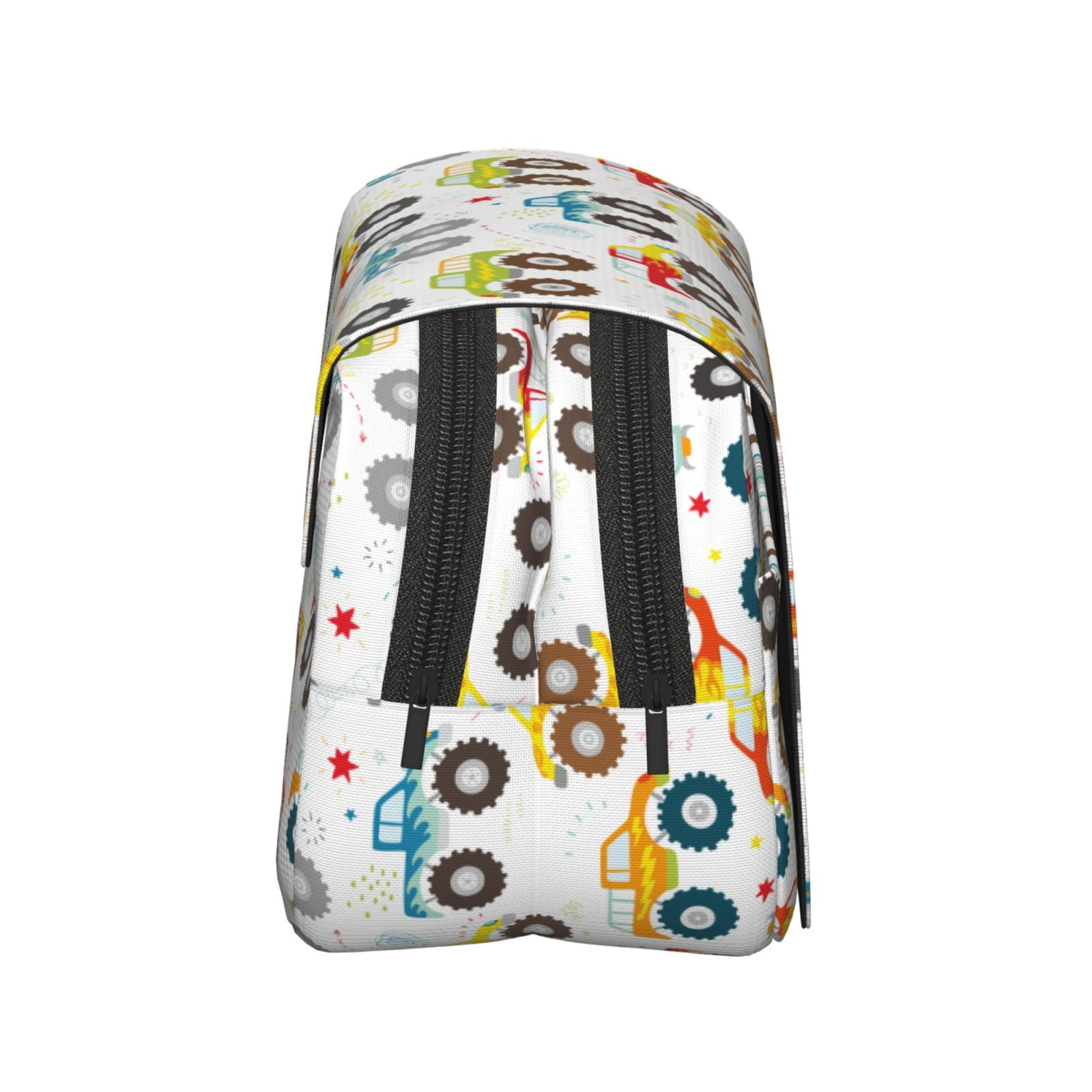 Rateoe Cartoon Monster Trucks Pattern Double Clamshell Pen Case, Storage Organizer with Two Zipper Compartments– Holds Up to 50 Pencils & Pens