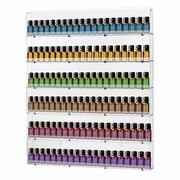 80 Bottles 6 Tier Clear Acrylic Shelf Nail Polish Rack Salon Hanging Wall Display Storage Rack, 6 Tier Acrylic Floating Wall Mount Ledges Mounted Organizer Makeup Shelves