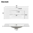 thumbnail image 6 of DUOSONG 36" Single Bathroom Basin Sink, Vanity Top Only, 3-Faucet Holes, Resin (Old Sku: Wf310598Aak) White Resin Bath & Faucets Bathroom Vanities, 6 of 6