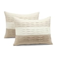 thumbnail image 5 of Mia Solid Pleated Color Block With Euro Shams Comforter Neutral 5Pc Set Full/Queen, 5 of 7