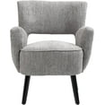 thumbnail image 3 of Olela Accent Chair Armchair, Modern Fabric Living Room Chair Reading Single Sofa Chairs with Solid Wood Legs for Bedroom Office Waiting Room (Grey, 1 Pc), 3 of 12