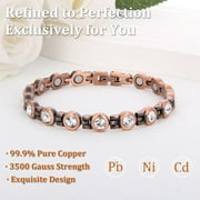 Pure Copper Magnetic Bracelets for Women, Cubic Zirconia Bracelets, Vintage Copper Jewelry,Gift for Mom Wife