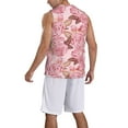 thumbnail image 2 of Naloa Rose Flowers Basketball Jersey Reversible Men's Mesh Athletic Sports Shirts Training Practice S-4XLLarge, 2 of 6