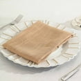 Efavormart 5 Pack NATURAL COLOR 20"x20" Premium Faux Linen Napkins Slubby Textured Wrinkle Free