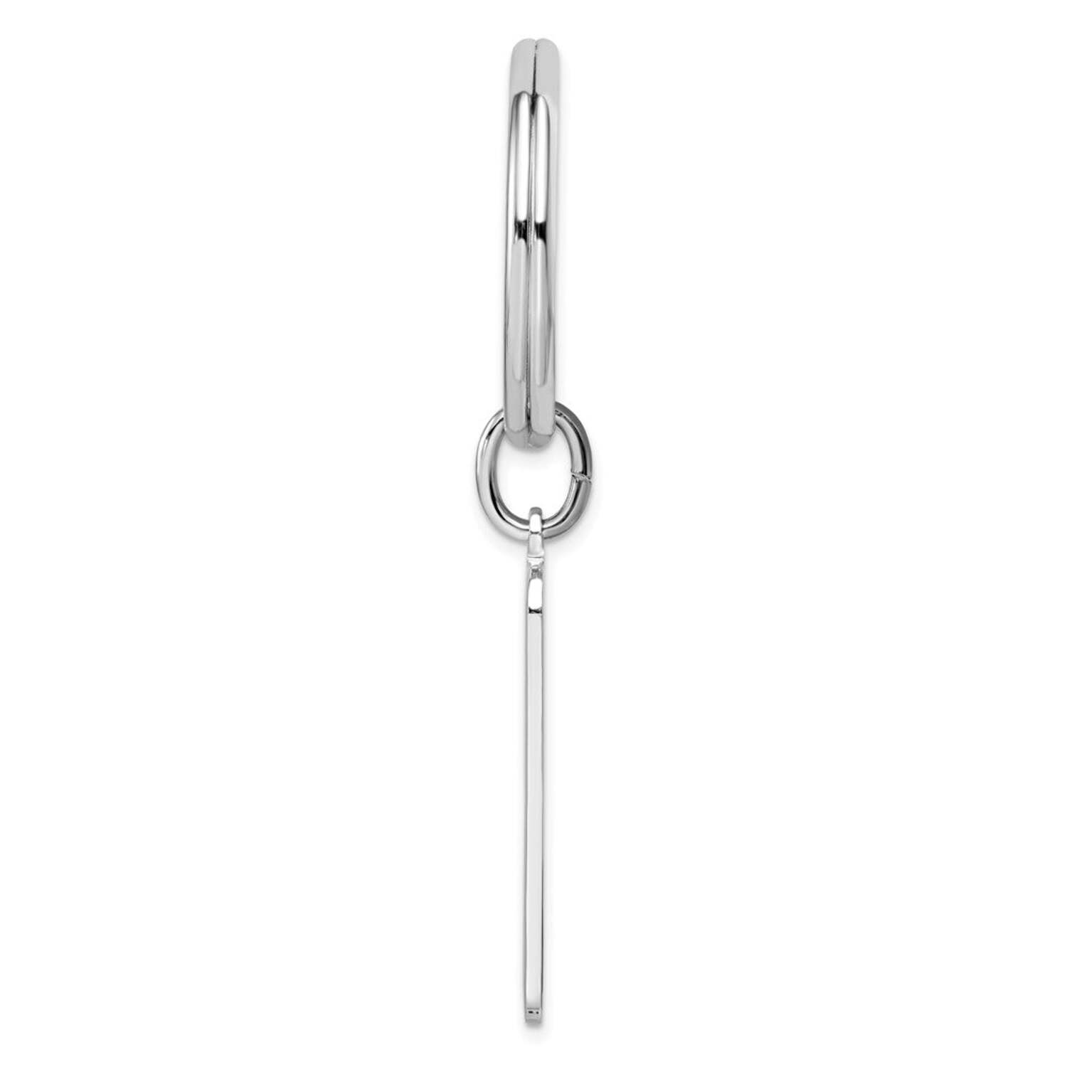 Rhodium-plated Patterned Border Key Ring Size