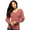 Sofia Jeans by Sofia Vergara Women's V-Neck Sweater with Blouson Sleeves