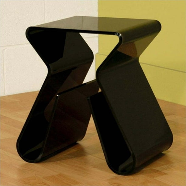 Baxton Studio Acrylic Black End Table with Magazine Rack Walmart.ca