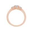 thumbnail image 2 of Gemour Rose Gold Plated Sterling Silver 1 ct Princess Cut Cubic Zirconia 3-Stone Ring, Size 8, 2 of 4